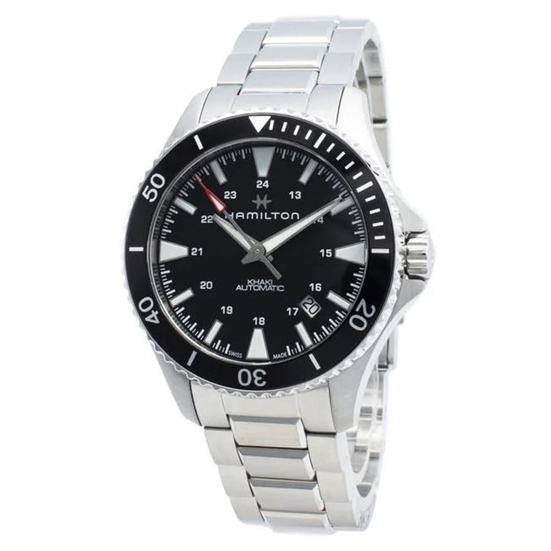 Khaki Navy Automatic Black Dial Mens Watch H82335131