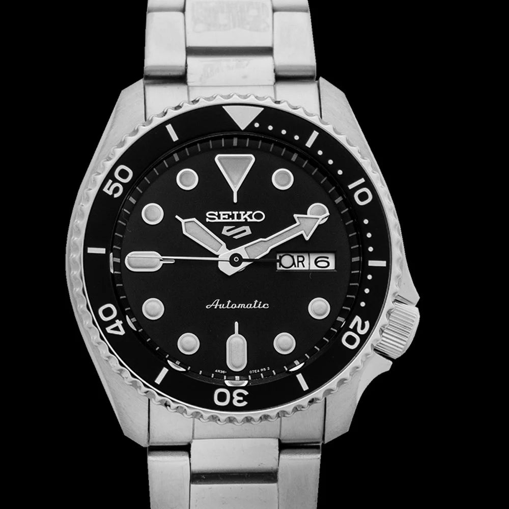 5 Sports Automatic Black Dial Men'S Watch SRPD55K1