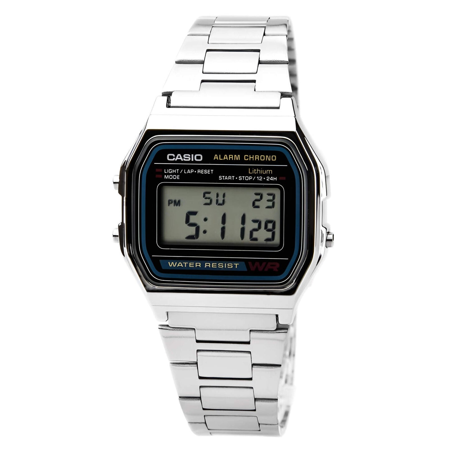 Casio Men'S Watch Classic Digital Grey Dial Stainless Steel Bracelet A158WA-1