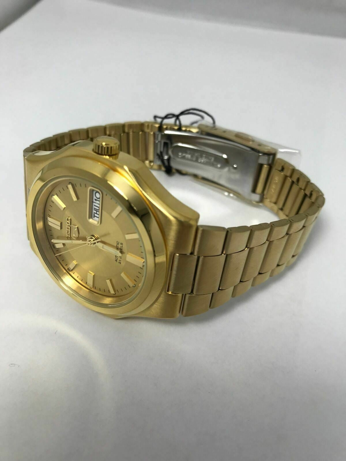 Seiko Men'S Snkk52 Seiko 5 Automatic Gold-Tone Stainless Steel Bracelet Watch