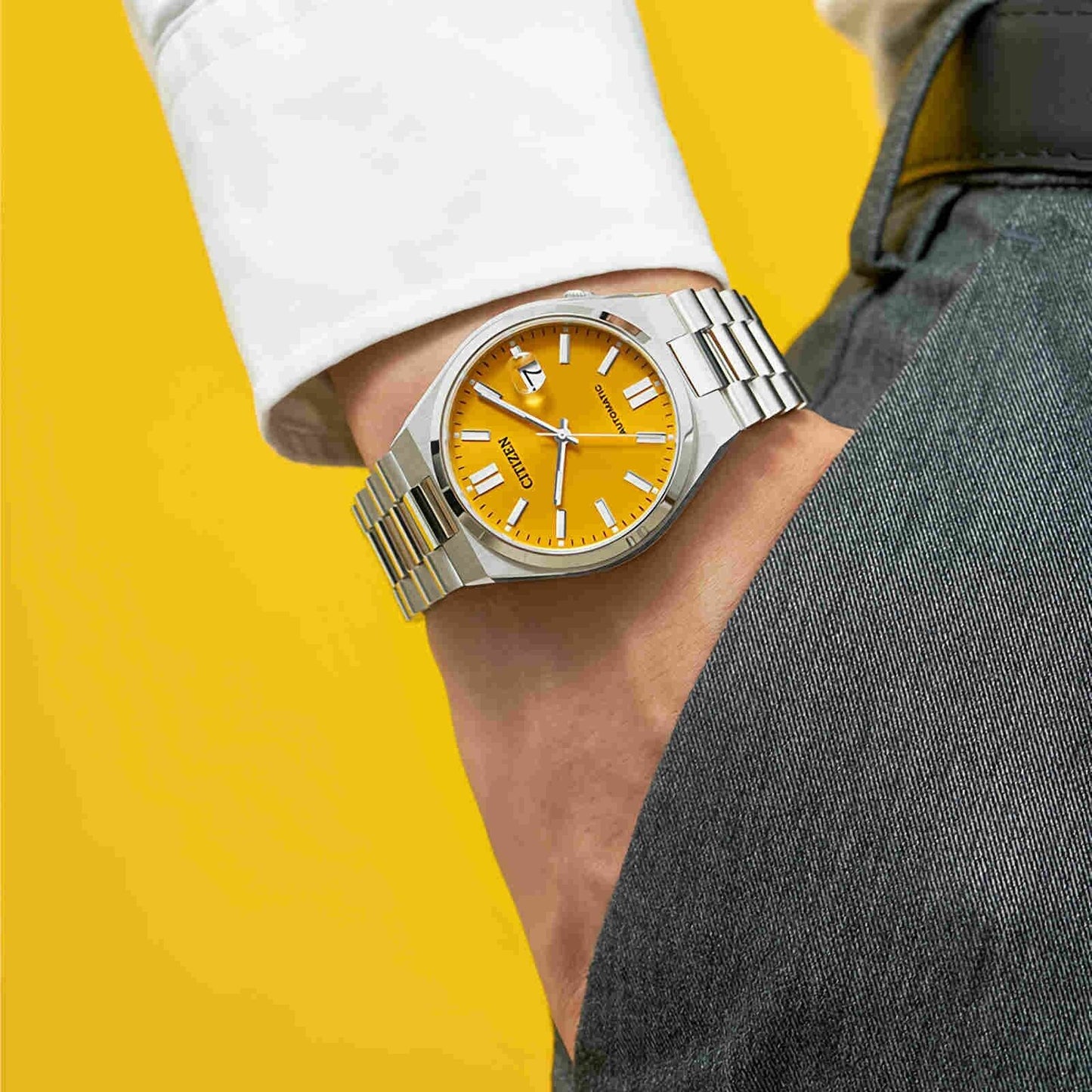 CITIZEN NJ0150-81Z Tsuyosa Automatic Yellow Dial Stainless Steel Men'S Watch