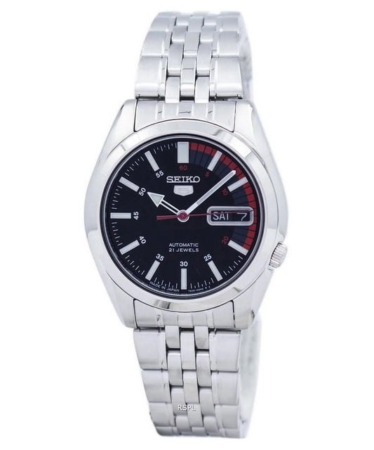 Men'S 5 Automatic SNK375K Black Stainless-Steel Automatic Fashion Watch