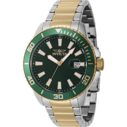 Pro Diver 46072 Men'S Two Tone Green Bezel Analog round Date Watch
