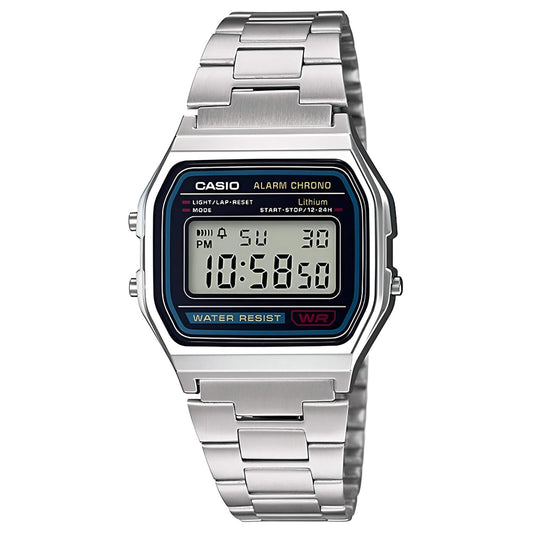 Casio Men'S Watch Classic Digital Grey Dial Stainless Steel Bracelet A158WA-1