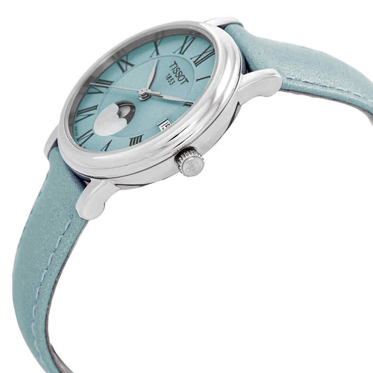 Tissot Carson Moon Phase Quartz Light Blue Dial Ladies Watch T122.223.16.35